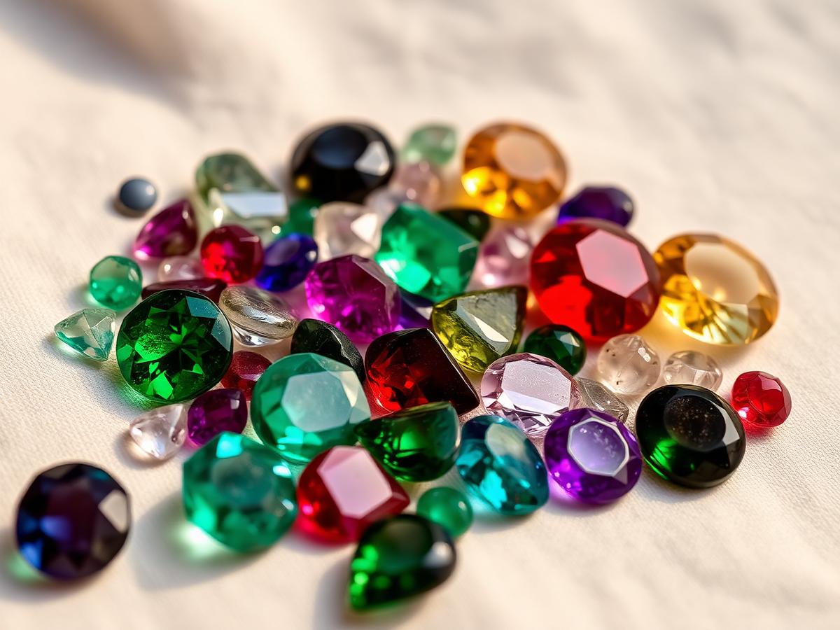 Precious gemstones assortment